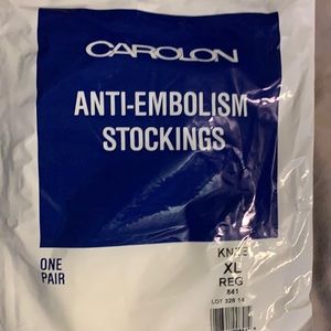 New in package Carolina anti-embolism stockings, one pair size XL